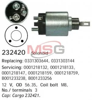 Реле втягуюче CARGO 232420 (фото 1)