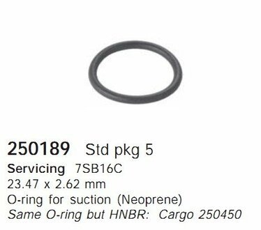 Уплотняющее кольцо кондиционера CARGO 250189 (фото 1)