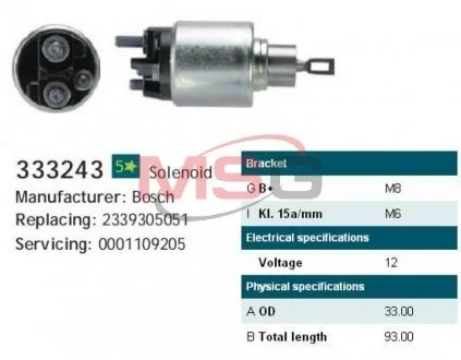 Втягуюче реле стартера CARGO 333243 (фото 1)