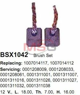 Щетка стартера CARGO BSX1042
