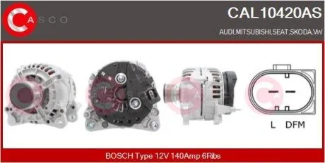 ALTERNATOR 12V 140A CASCO CAL10420AS