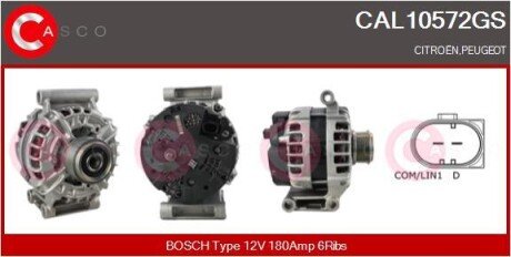 ALTERNATOR 12V 180A OE BOSCH CASCO CAL10572GS