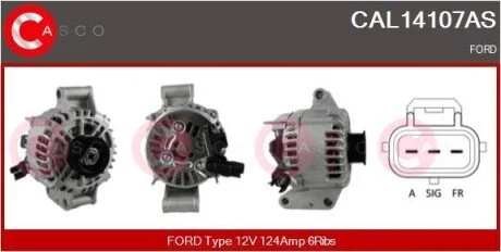 ALTERNATOR 12V 124A CASCO CAL14107AS