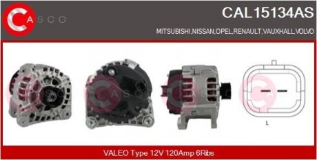 ALTERNATOR 12V 120A CASCO CAL15134AS