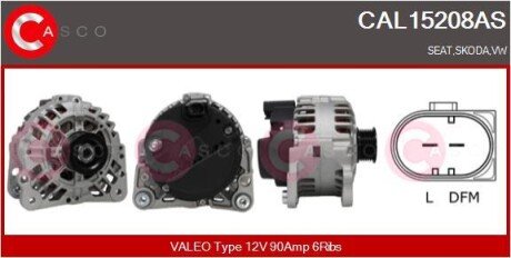 ALTERNATOR 12V 90A CASCO CAL15208AS