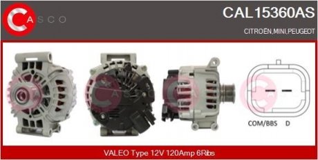 ALTERNATOR 12V 120A CASCO CAL15360AS