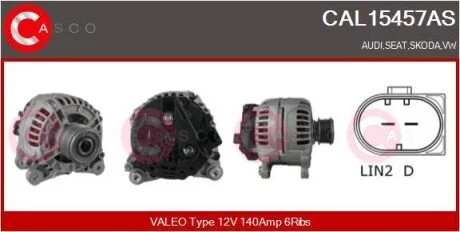 ALTERNATOR 12V 140A CASCO CAL15457AS