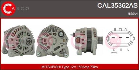 ALTERNATOR 12V 150A CASCO CAL35362AS