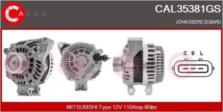 ALTERNATOR 12V 110A MITSUBISHI OE CASCO CAL35381GS