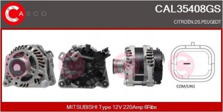 ALTERNATOR 12V 220A ORYGINAL MITSUBISHI CASCO CAL35408GS (фото 1)