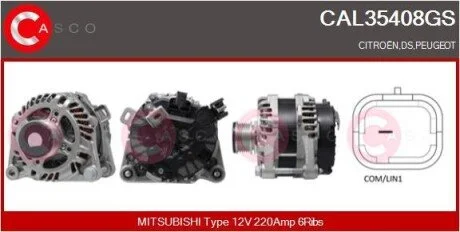 ALTERNATOR 12V 220A ORYGINAL MITSUBISHI CASCO CAL35408GS