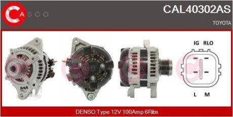 ALTERNATOR 12V 100A CASCO CAL40302AS