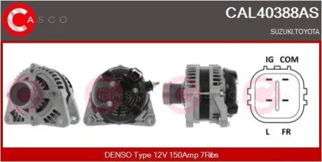 ALTERNATOR 12V 120A CASCO CAL40388AS