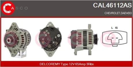 ALTERNATOR 12V 65A CASCO CAL46112AS