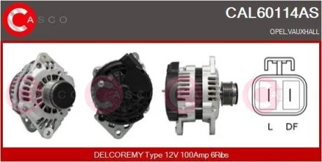 ALTERNATOR 12V 100A CASCO CAL60114AS
