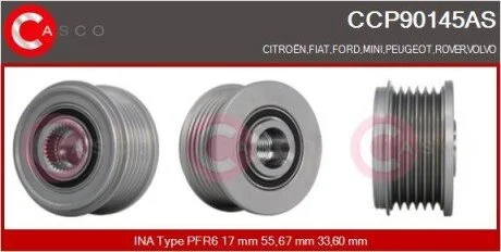 KOLO PASOWE WOLNOBIEZNE ALTERNATORA CASCO CCP90145AS