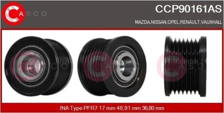 KOLO PASOWE WOLNOBIEZNE ALTERNATORA CASCO CCP90161AS