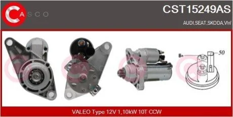 Стартер 12V 1.1KW CASCO CST15249AS