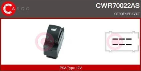 PRZELACZNIK PODNOSNIKA SZYBY PP 6PIN CASCO CWR70022AS