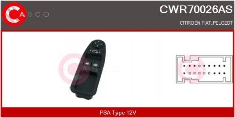 PRZELACZNIK PODNOSNIKA SZYBY PL 12PIN CASCO CWR70026AS