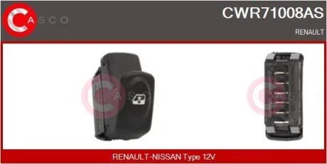 PRZELACZNIK PODNOSNIKA SZYBY PP 6PIN CASCO CWR71008AS