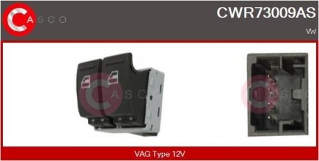 Кнопка стеклоподъемника (L) VW T5 03- (двойная) CASCO CWR73009AS