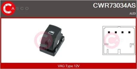 PRZELACZNIK PODNOSNIKA SZYBY PP 4PIN CASCO CWR73034AS