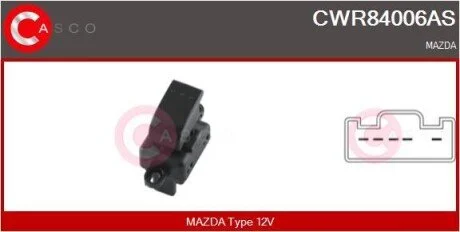 PRZELACZNIK PODNOSNIKA SZYBY PP 5PIN CASCO CWR84006AS