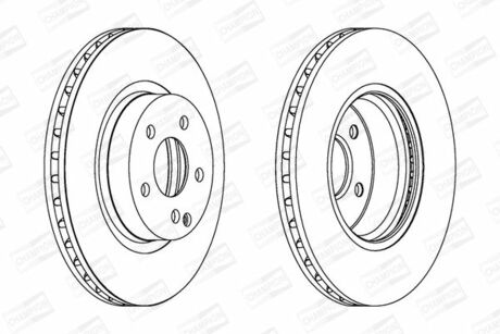 DB Диск тормозной перед (вентил.) W211 02- CHAMPION 562386CH