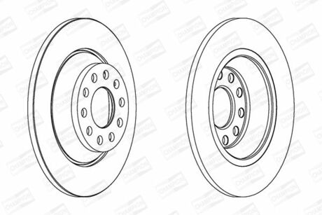 Диск тормозной задний (кратно 2шт.) AUDI A6 C6 (4F2) 04-11, A6 C6 Avant (4F5) 04 CHAMPION 562438CH