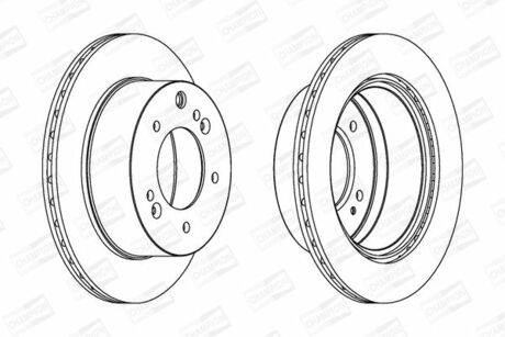 KIA Тормозной диск задн. (315mm) Sorento 02- CHAMPION 562895CH-1