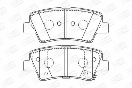 Колодки тормозные дисковые передние HYUNDAI ACCENT IV (RB) CHAMPION 572629CH (фото 1)