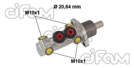 Циліндр гальмівний (головний) Renault Clio I/Megane I -03/VW Golf II/Jetta II/Polo -94 (d=20,64mm) CIFAM 202-883
