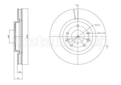 Гальмівний диск перед. Qashqai/X-Trail 13- (296x26) CIFAM 800-1762C