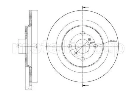 Диск гальмівний (задній) Toyota Yaris 05- (278x9) CIFAM 800947C