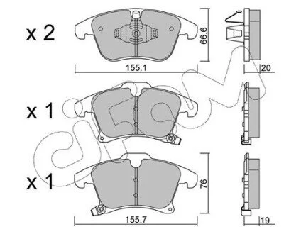 Гальмівні колодки перед. Ford Galaxy/Mondeo V 1.0-2.5 12- CIFAM 822-1039-0