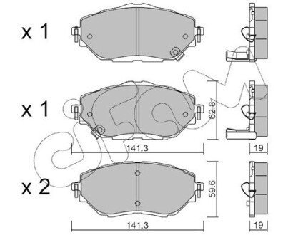 Гальмівні колодки дискові TOYOTA C-HR 16- PRZÓD CIFAM 822-1088-0 (фото 1)