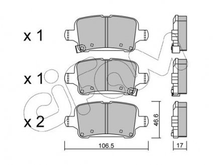 Гальмівні колодки зад. Chevrolet Cruze /Bolt /Opel Astra K 1.0-1.6 15- CIFAM 822-1116-0