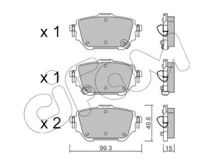 Колодки гальмівні (задні) Toyota Corolla 1.5/1.6 VVTi 19- Q+ CIFAM 822-1236-0