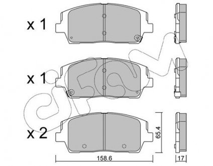 Колодки тормозные (передние) Hyundai Santa Fe 2.0/2.4 18- CIFAM 82212440 (фото 1)