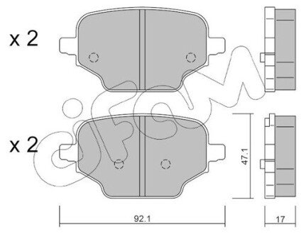 CITROEN гальмівні колодки задн. BERLINGO 18-, OPEL COMBO 18-, TOYOTA CIFAM 822-1245-0 (фото 1)