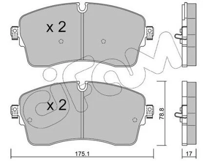 Фото колодки гальмівні (передні) Land Rover Range Rover 2.0/2.2D 11- (Teves) Q+ CIFAM 82212500 Колодки гальмівні (передні) Land Rover Range Rover 2.0/2.2D 11- (Teves) Q+ CIFAM 82212500