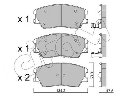 Колодки гальмівні (передні) Kia Soul 1.6/2.0 19- (+датчик) CIFAM 82213050 (фото 1)