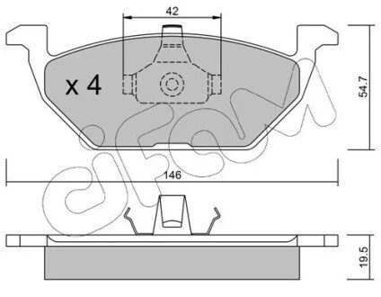 VW Колодки торм.передн.Golf IV 1.6/1.9TDi,Audi A3 CIFAM 822-211-0