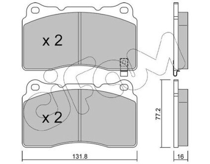 MITSUBISHI гальмівні колодки передн. Lancer V EVO 04 -, Subaru Impreza WRX 01-, RENAULT, FORD CIFAM 822-288-5