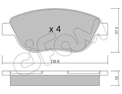 PEUGEOT Тормозные колодки дисковые 307 01-,Citroen Berlingo,Fiat Doblo CIFAM 822-322-1