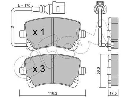 Колодки гальмівні задн. Transporter (15-21) CIFAM 822-554-0