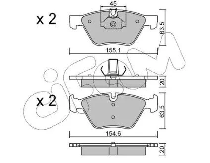 Тормозные колодки перед. BMW 3 90/91/92 5 E60/61 CIFAM 822-557-3