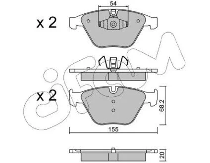 Гальмівні колодки перед. BMW 3 (E90)/5 (E60)/7 (E65) 02-13 (ATE) CIFAM 822-558-6