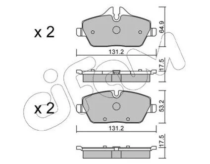 Гальмівні колодки перед BMW 1 E87/Mini Cooper 1.2-2.0 03-12 CIFAM 822-664-0